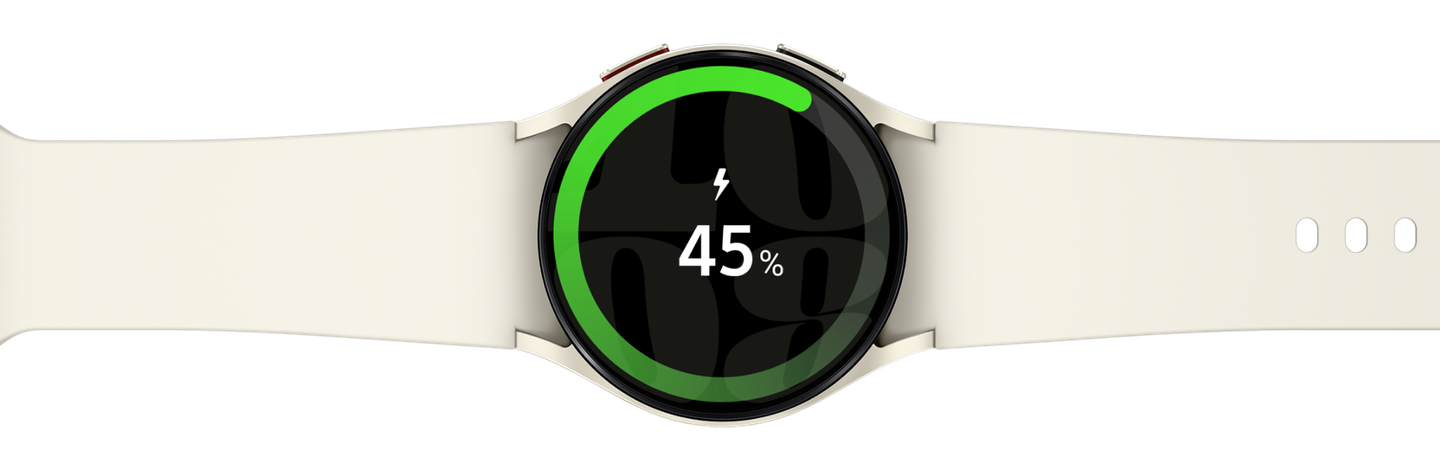 A Watch6 displaying 45% charge status on its display