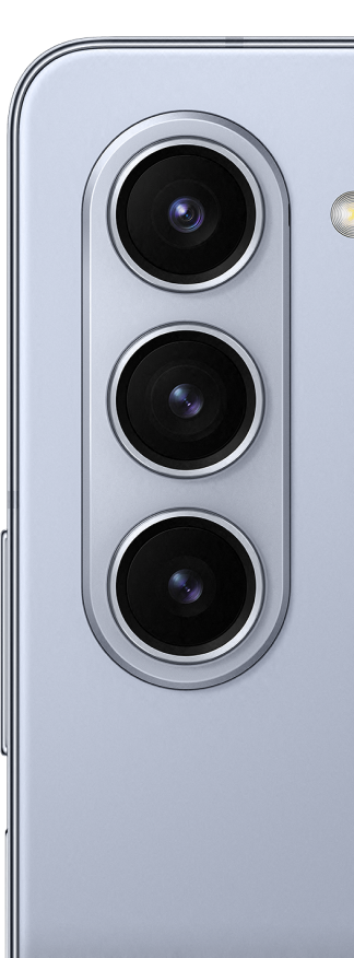 The back of ZFold5 phone displaying it's 3 cameras